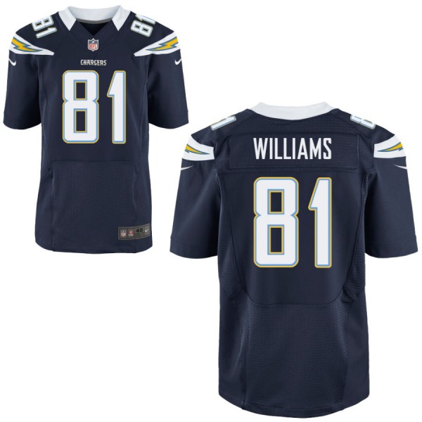 Men's Los Angeles Chargers Nike Navy Elite Jersey WILLIAMS#81