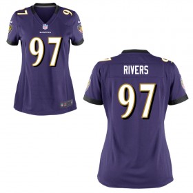 Women's Baltimore Ravens Nike Purple Game Jersey RIVERS#97