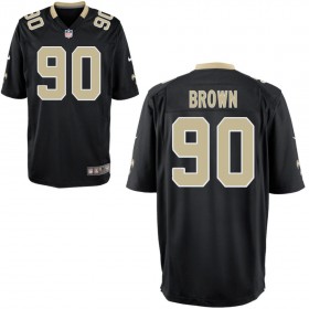 Youth New Orleans Saints Nike Black Game Jersey BROWN#90