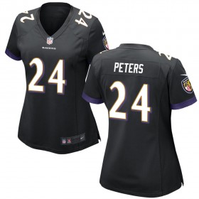 Women's Baltimore Ravens Nike Black Game Jersey PETERS#24