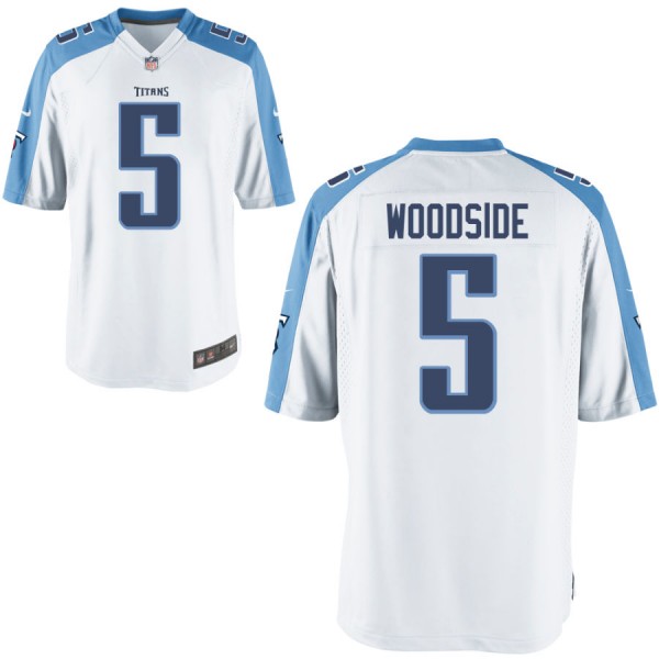 Nike Men's Tennessee Titans Game White Jersey WOODSIDE#5