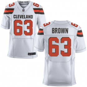 Men's Cleveland Browns Nike White Elite Jersey BROWN#63