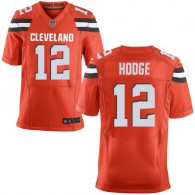 Men's Cleveland Browns Nike Orange Alternate Elite Jersey HODGE#12